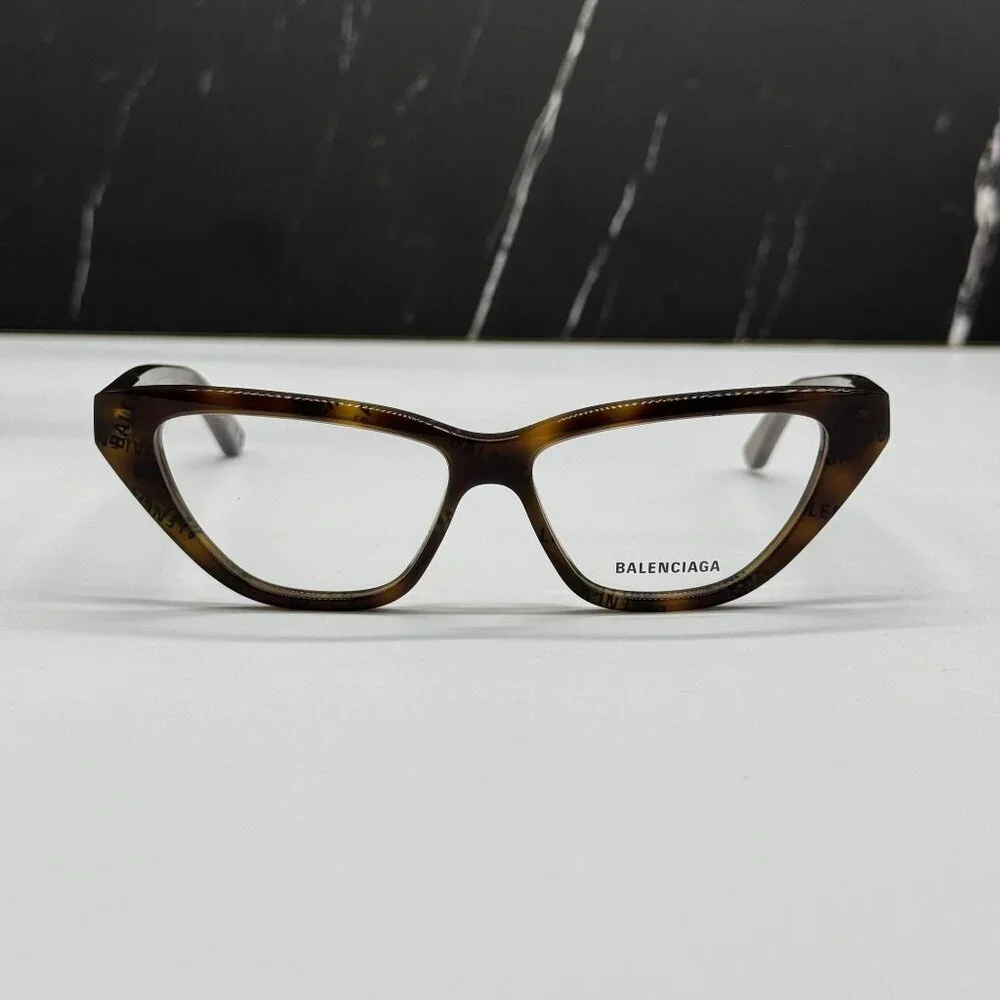 NEW BALENCIAGA BB0128O 005 CAT EYE DARK HAVANA WOMEN EYEGLASSES BALENCIAGA